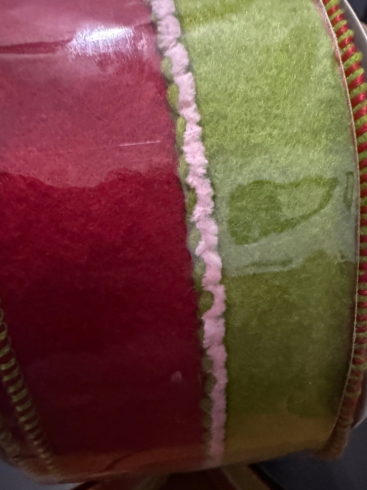 Red and Lime Green Wire Ribbon