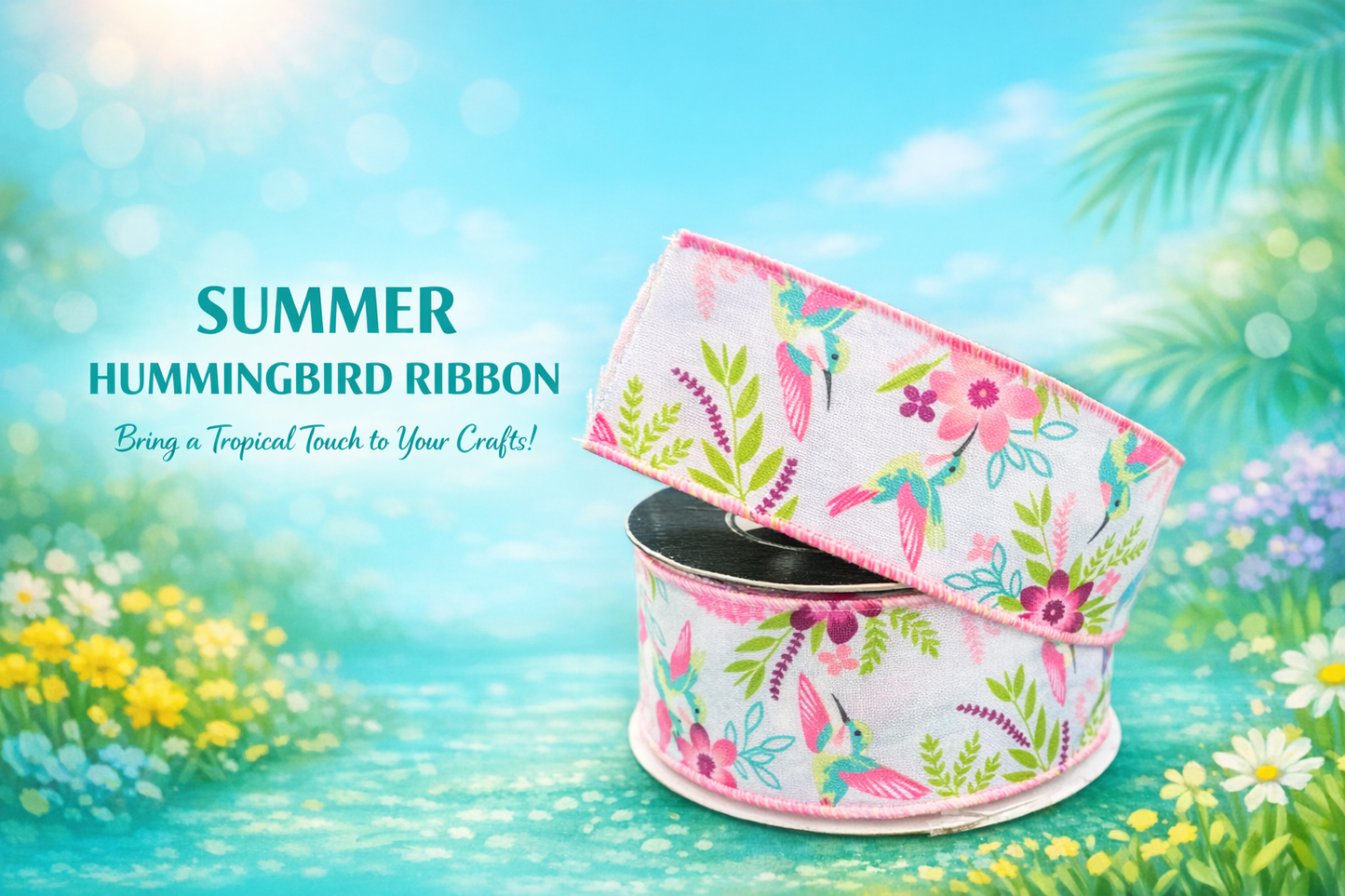 2.5" Hummingbird and Flowers