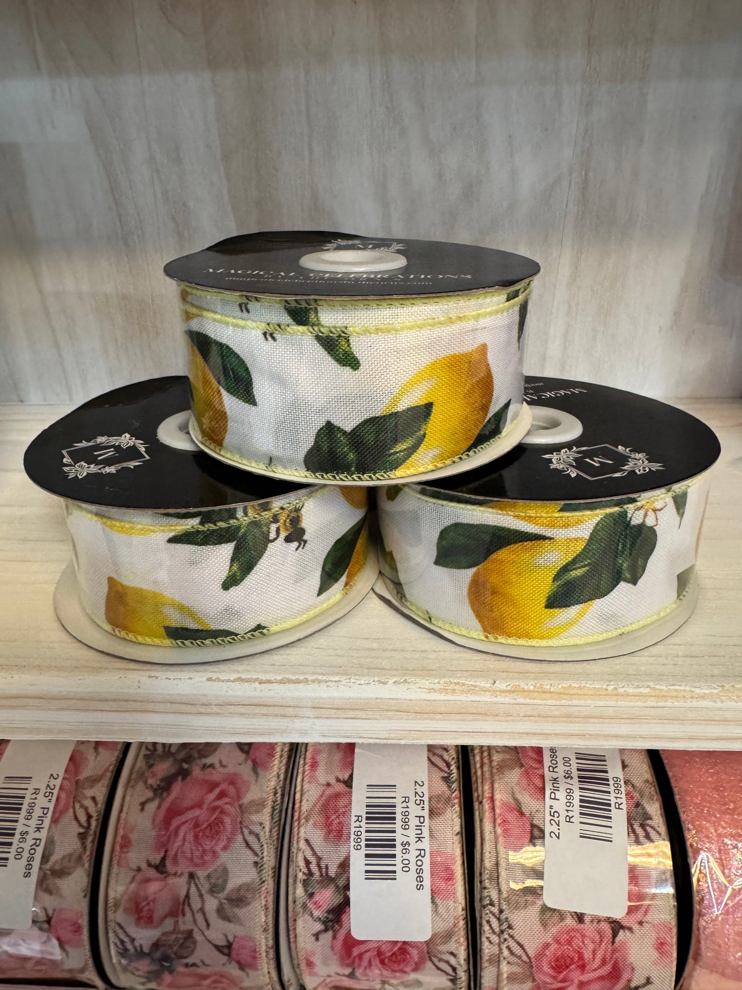 1.5" Lemon Wire Ribbon