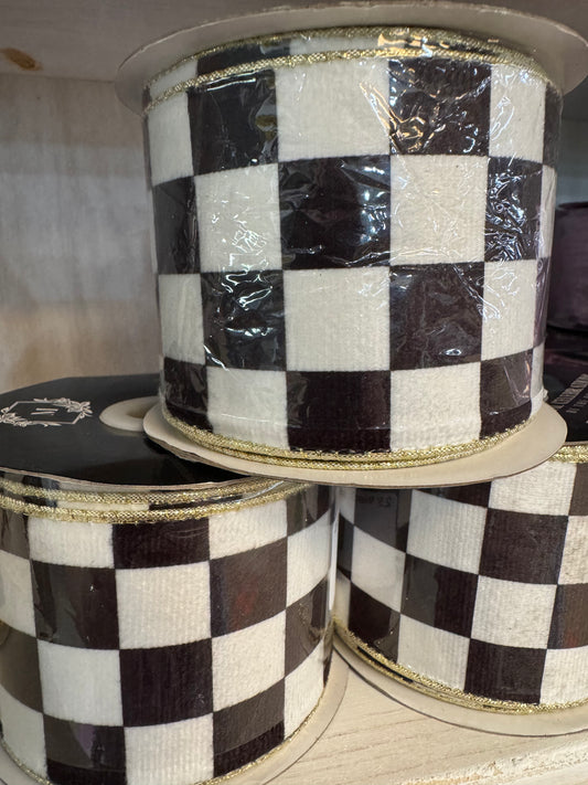 2.5" Black and White Checkered w/Gold
