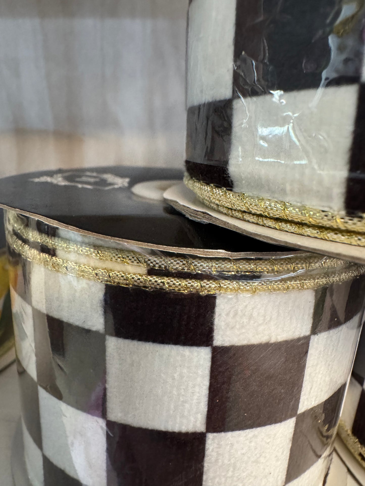 2.5" Black and White Checkered w/Gold