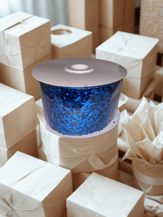 2.5" Transparent Blue Sequin Ribbon – 2.5" x 10 Yards