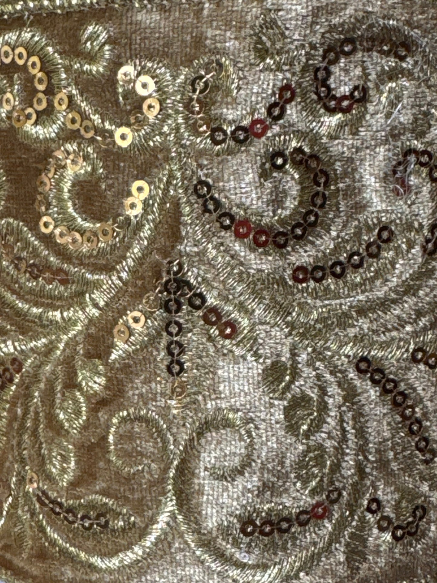 4" Gold Velvet Ribbon with Gold Victorian Embroidery – 4" x 10 Yards