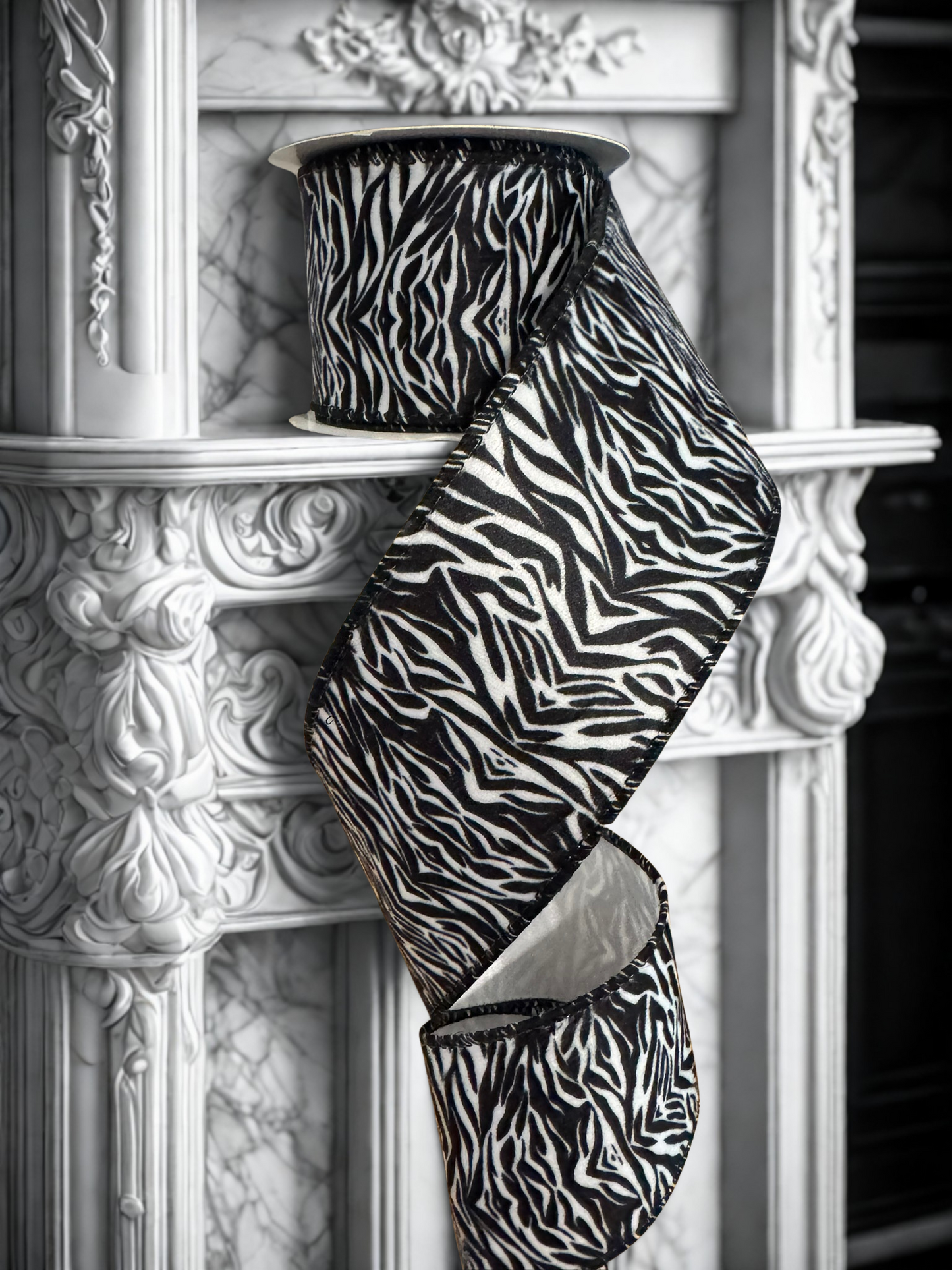 2.5 in Zebra Print Ribbon