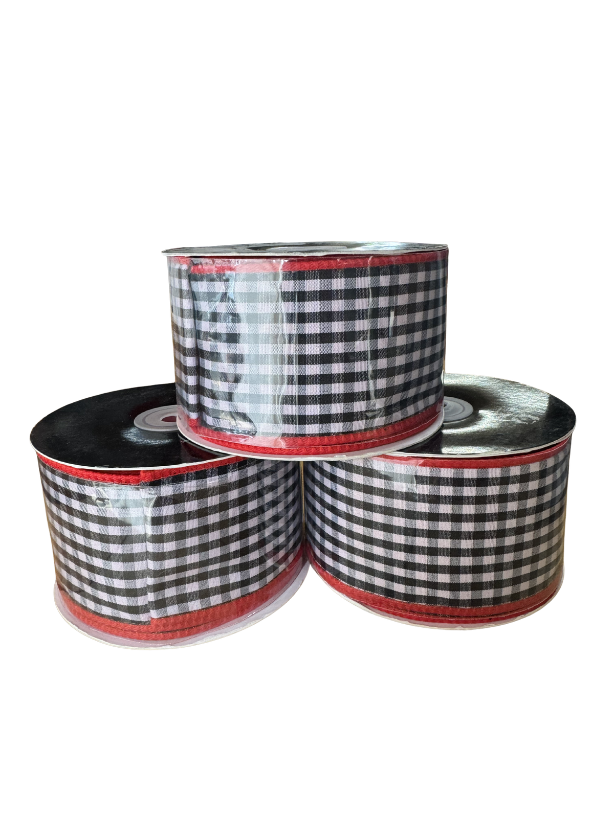 2.5" Dual Side Gingham Wire Edge Ribbon