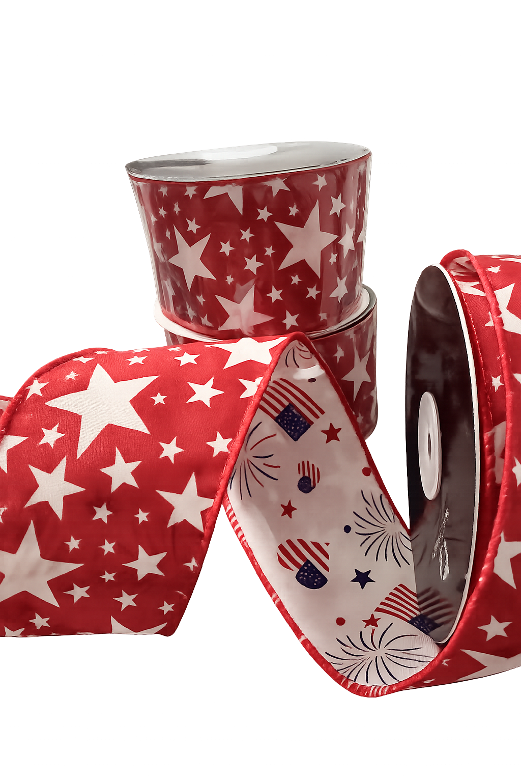 2.5" Dual Sided Red Patriotic Ribbon