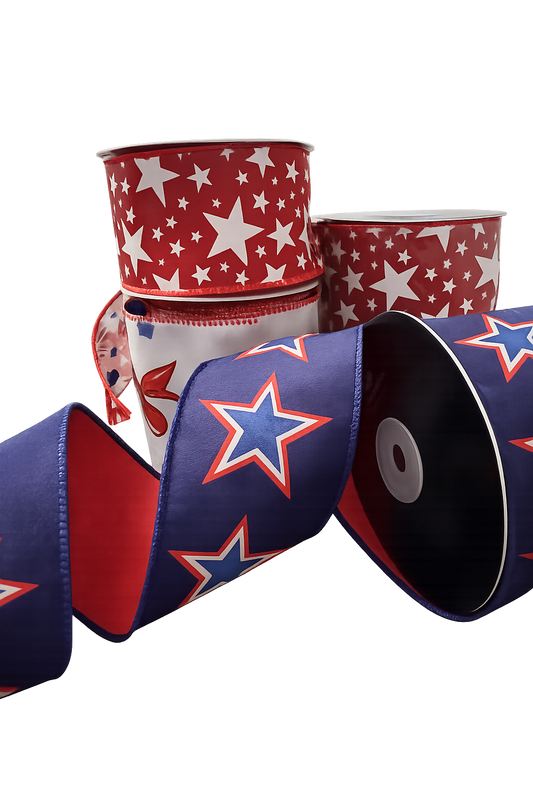 2.5"Blue Dual‑Patriotic Blue Stars