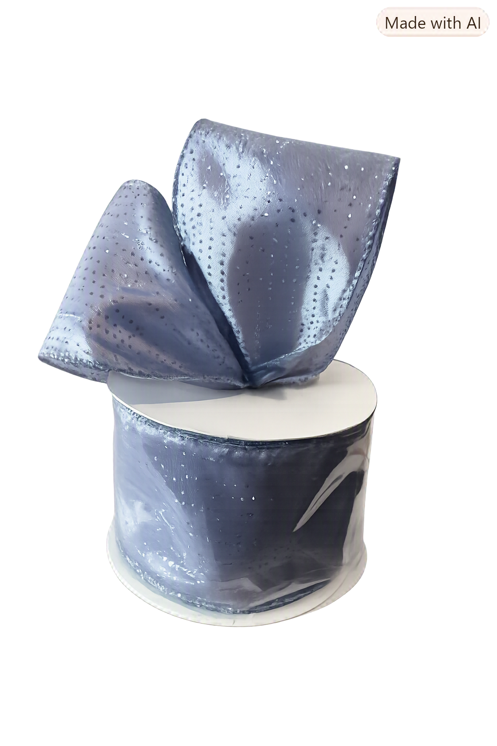 2.5 in Sheer w/Glitter Dots Wire Ribbon