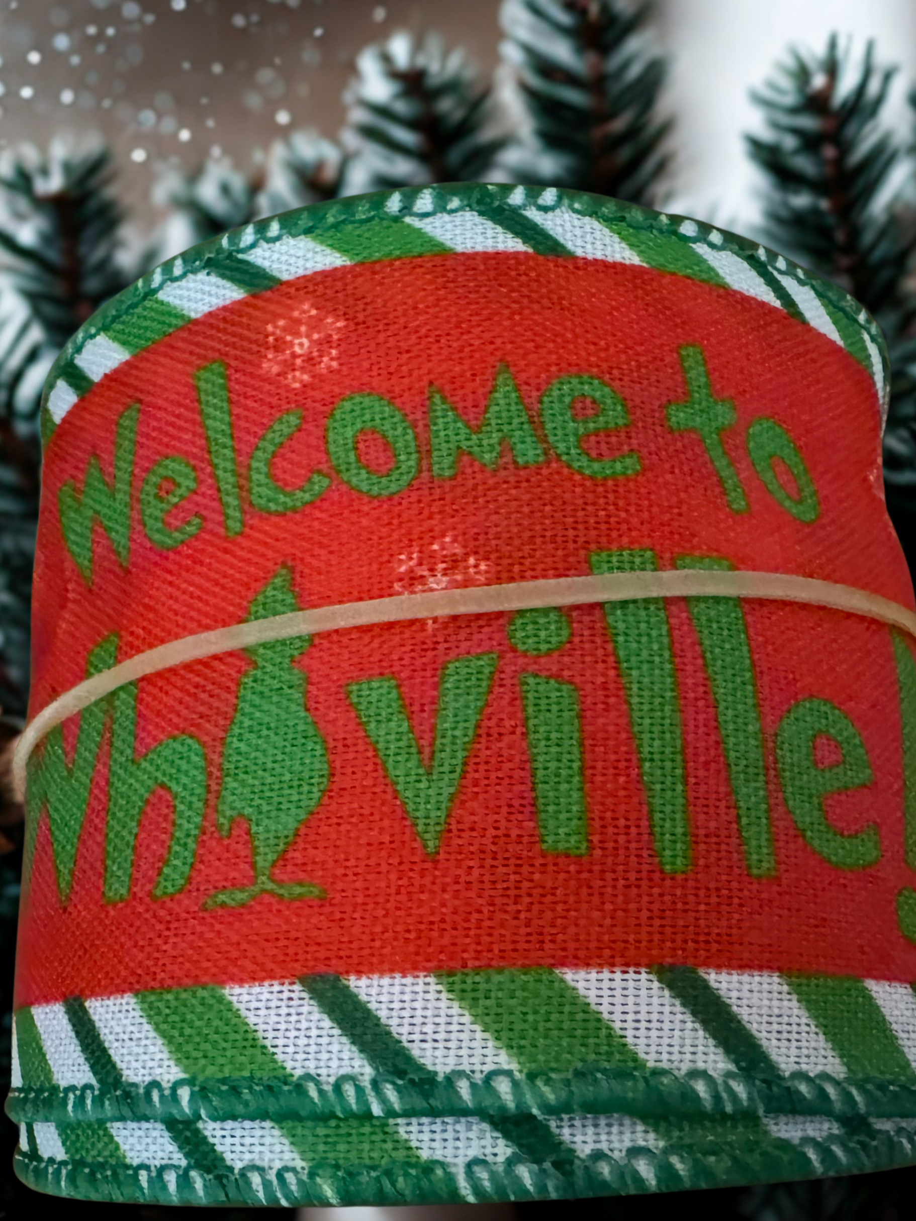 Welcome to Whoville wire edge ribbon, 10 yard roll