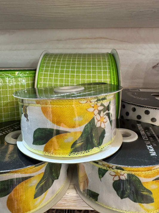 1.5" Lemon Wire Ribbon