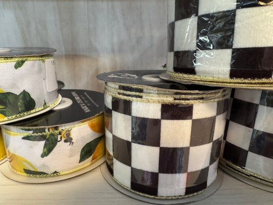 2.5" Black and White Checkered w/Gold