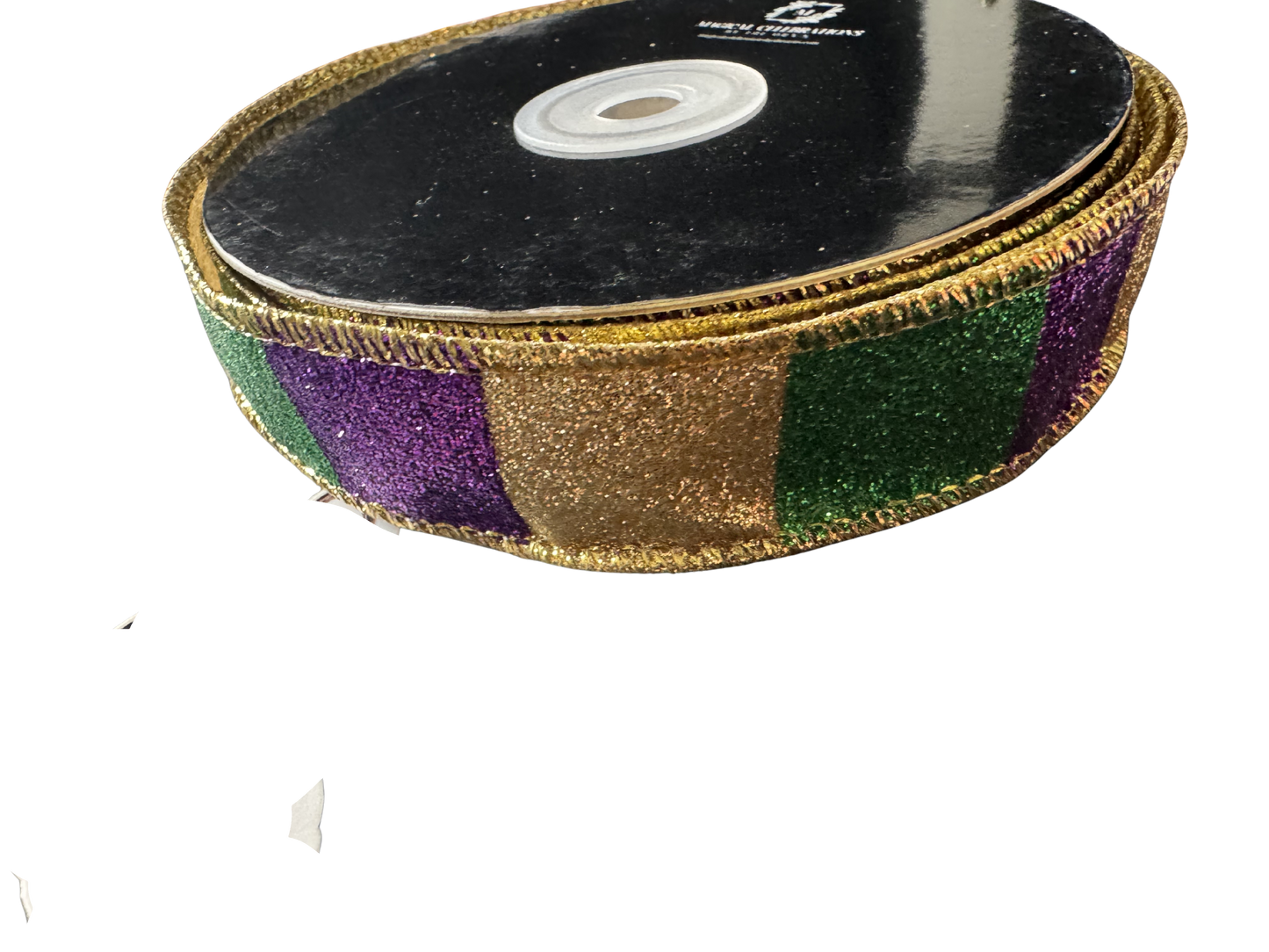 1” Mardi Gras Glitter Ribbon