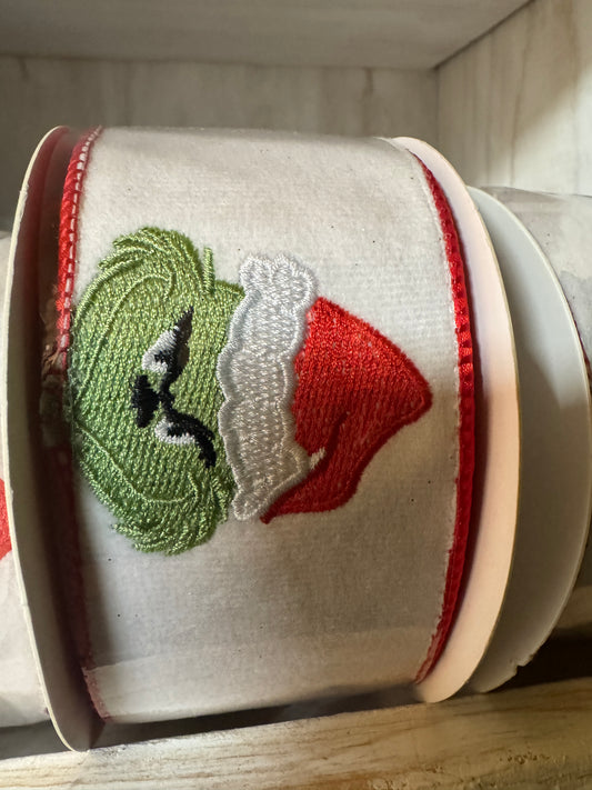 2.5" Embroidered Face Wire Edge Ribbon