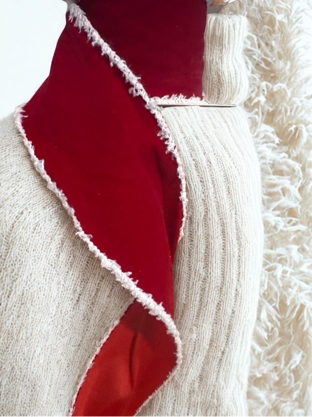 2.5 Inch Santa Suit Wire Edge Ribbon