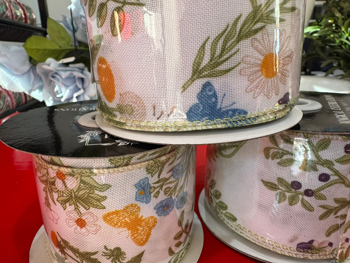 2.5in Spring Flowers w/butterflies