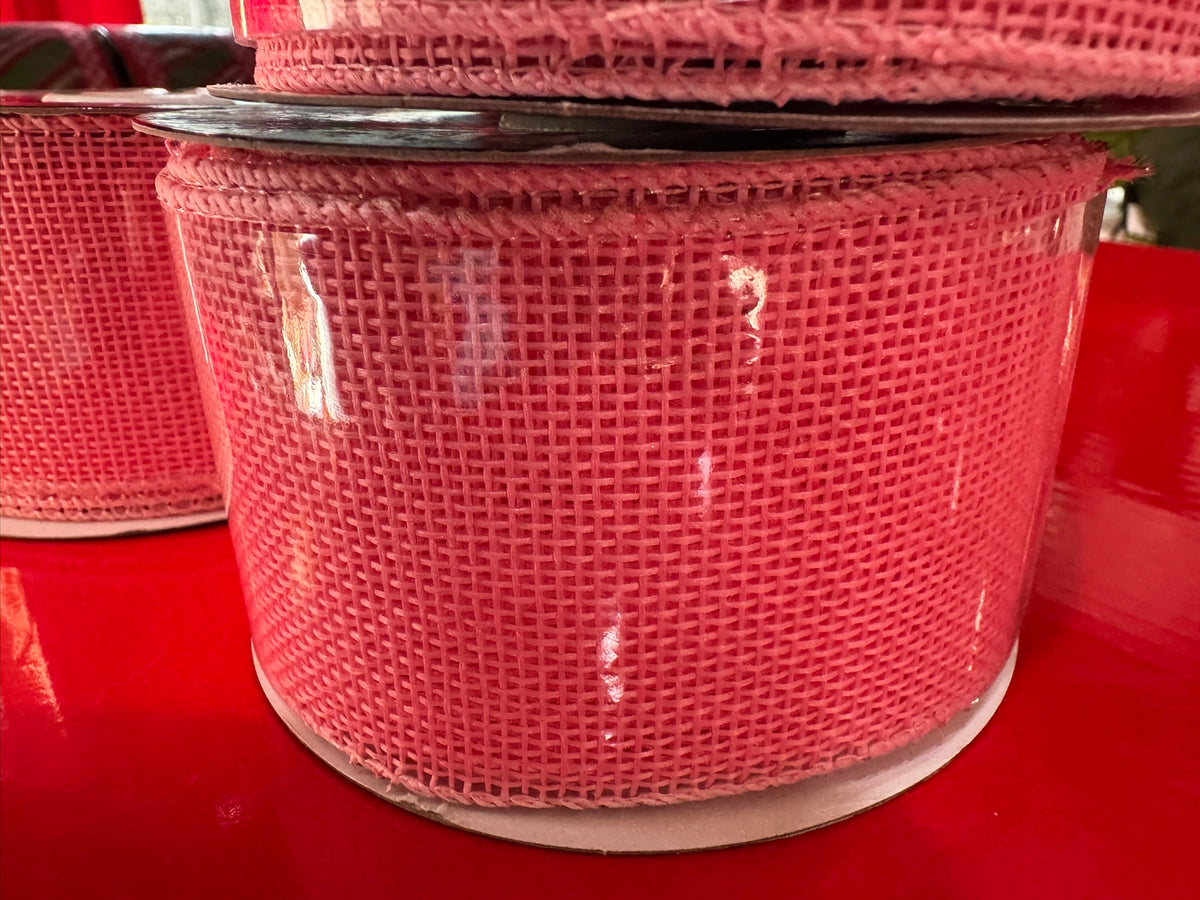 2.25in Fuchsia Burlap Ribbon