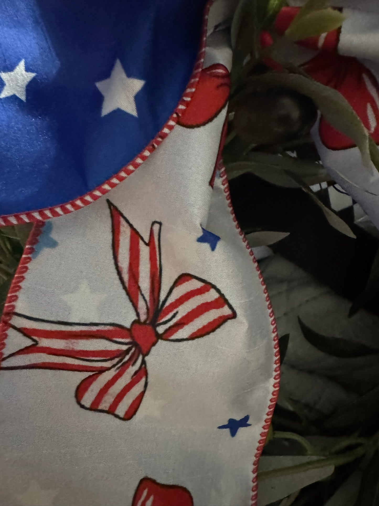 4" Dual Side Patriotic Bows & Blue Stars