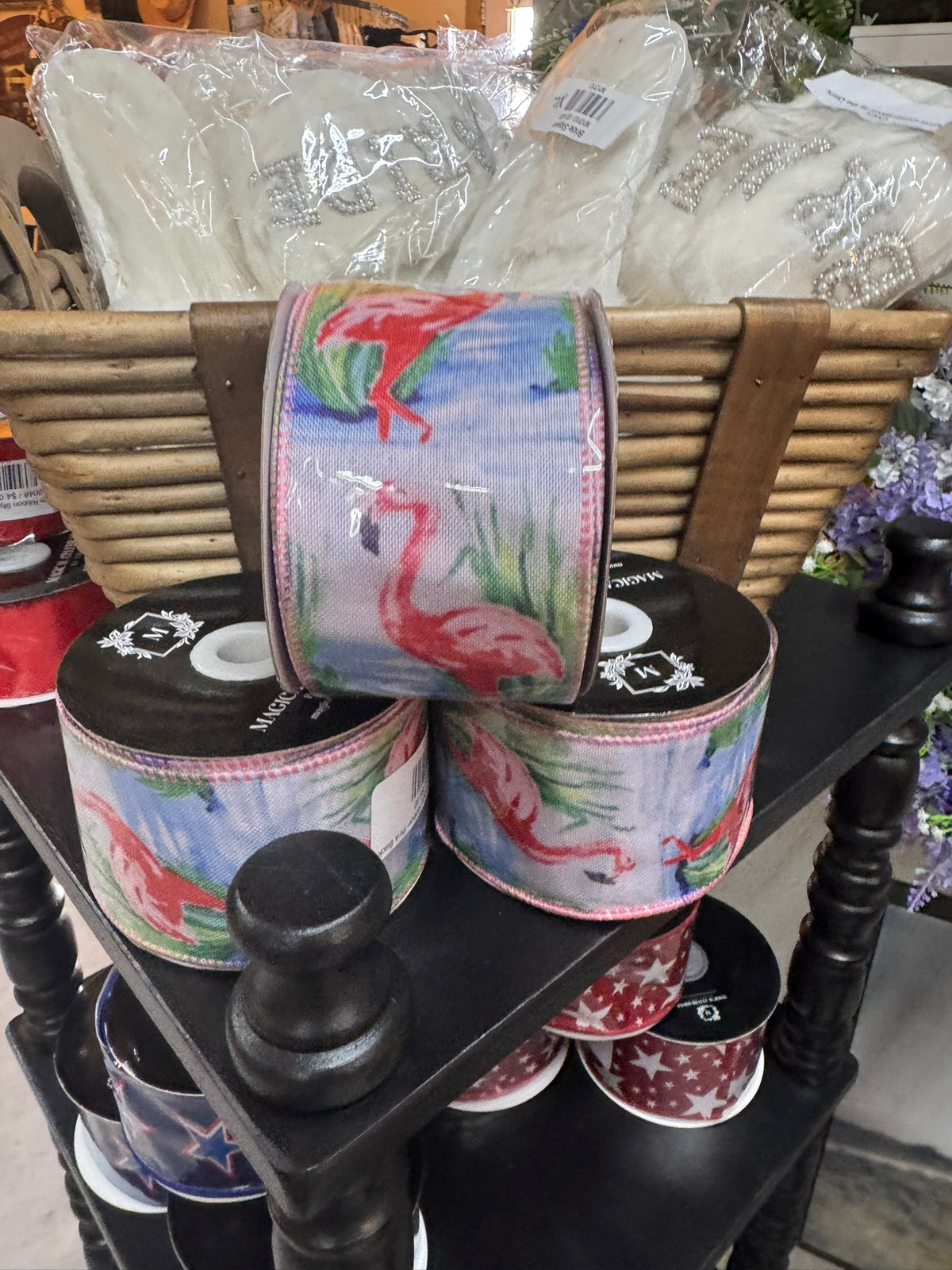 2.5" Dual Side Flamingo Ribbon