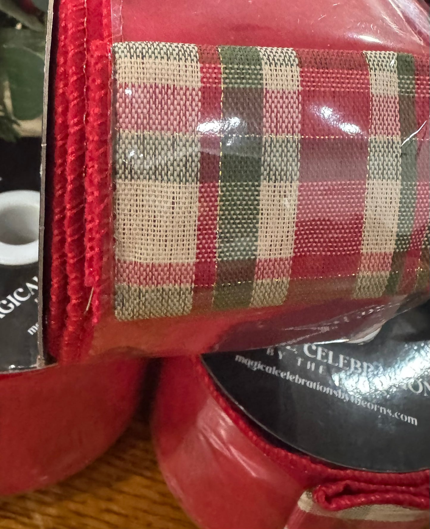 2.5" Red & Plaid Wired Christmas Ribbon for Bows, Wreaths & Décor