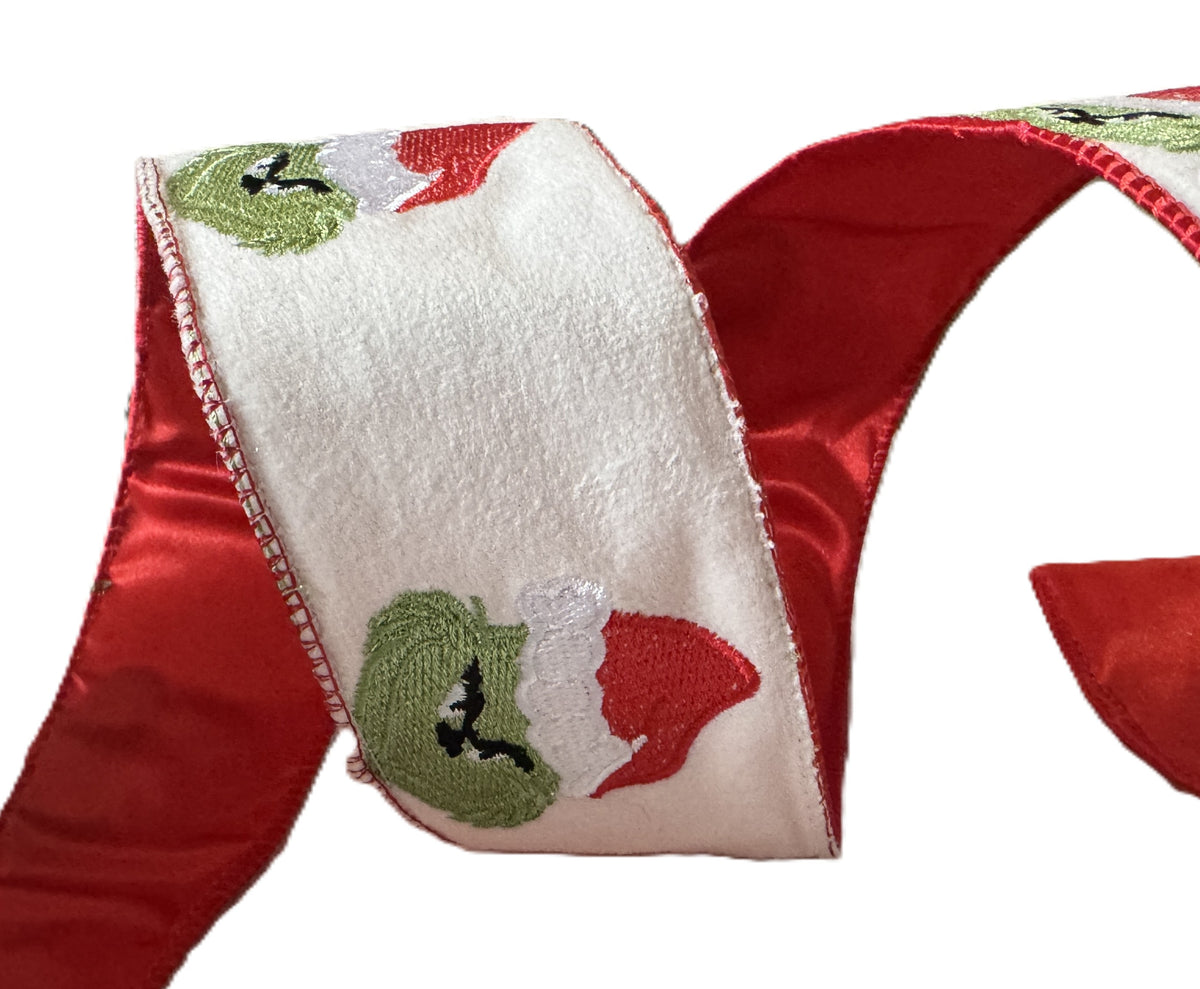 2.5" Embroidered Face Wire Edge Ribbon