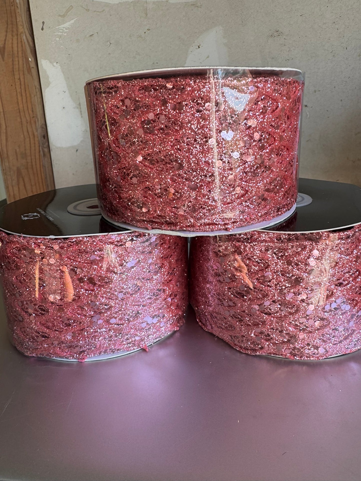 2.5" Webbed Mesh Glitter Ribbon – 2.5" x 10 Yards